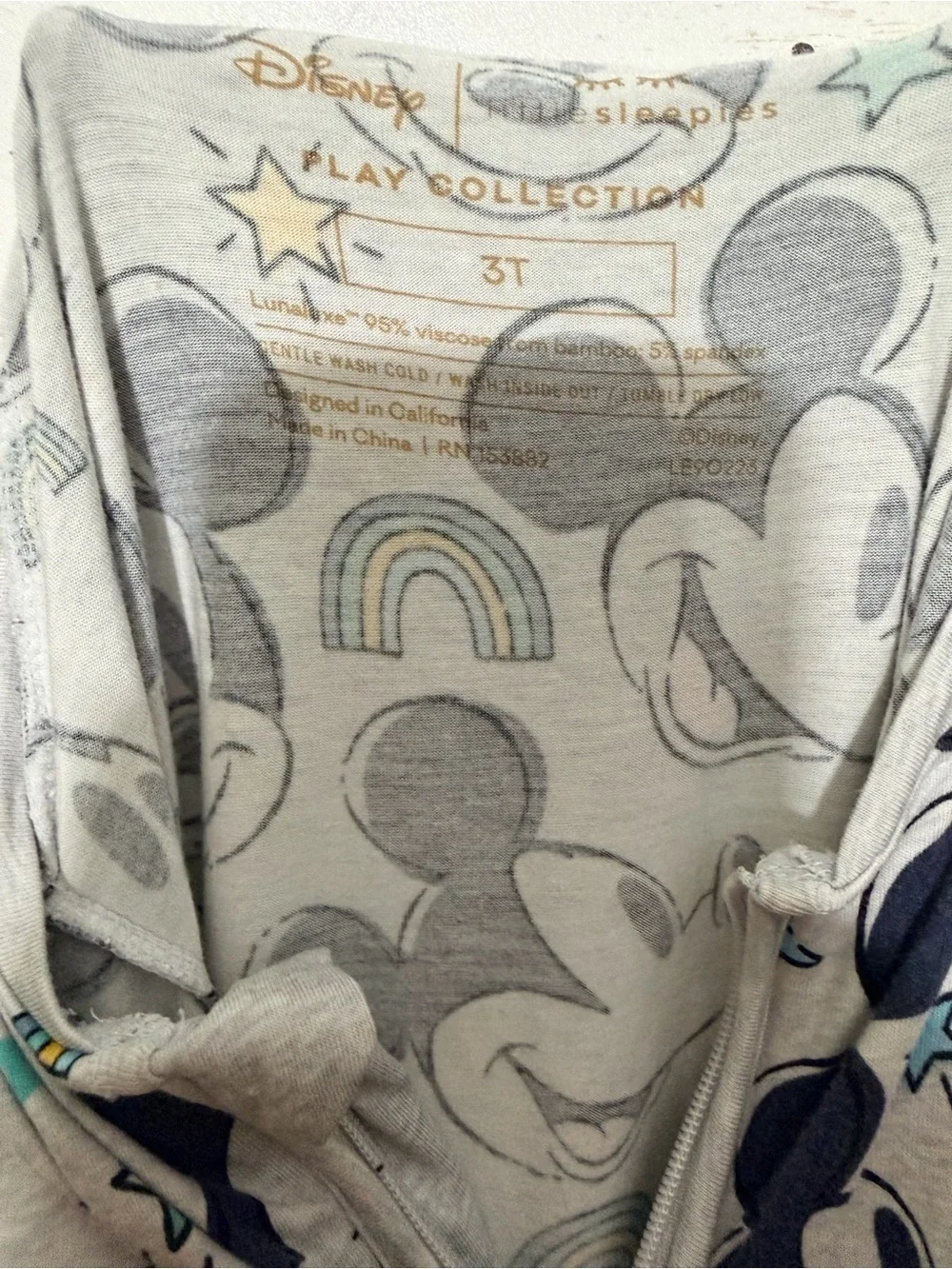 Little Sleepies Gray Mickey Forever Shorty Pajama Romper